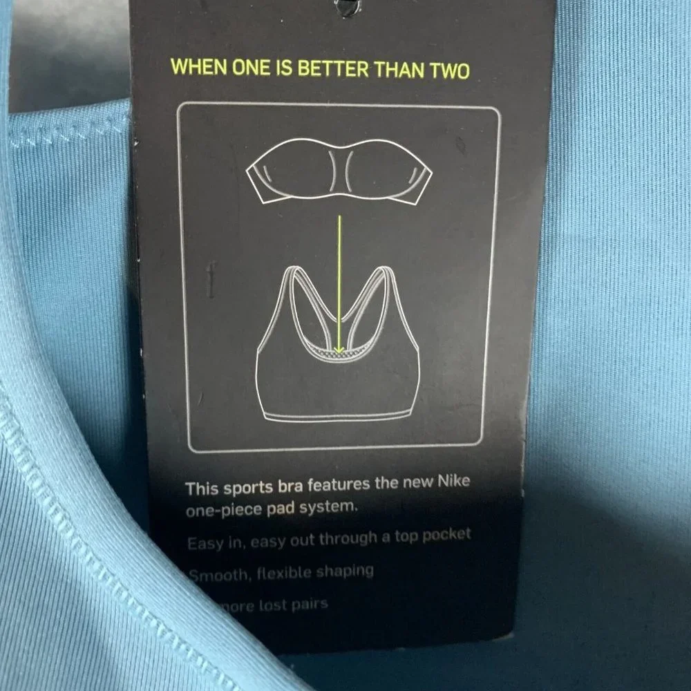 Nike Sports‎ Bra Two in One Women's XS Teal  Comfort Pad System Pullover 7390